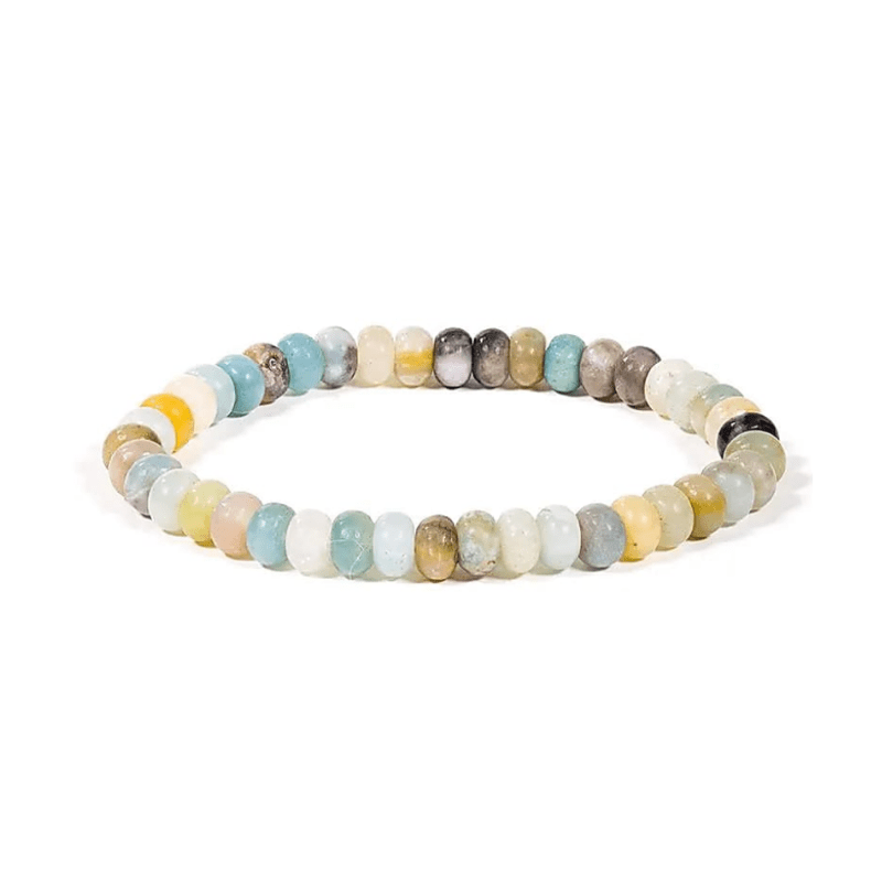 Amazonit Armband | Ovale Perlen | Elastisch | Heilstein Schmuck - aromazauberei