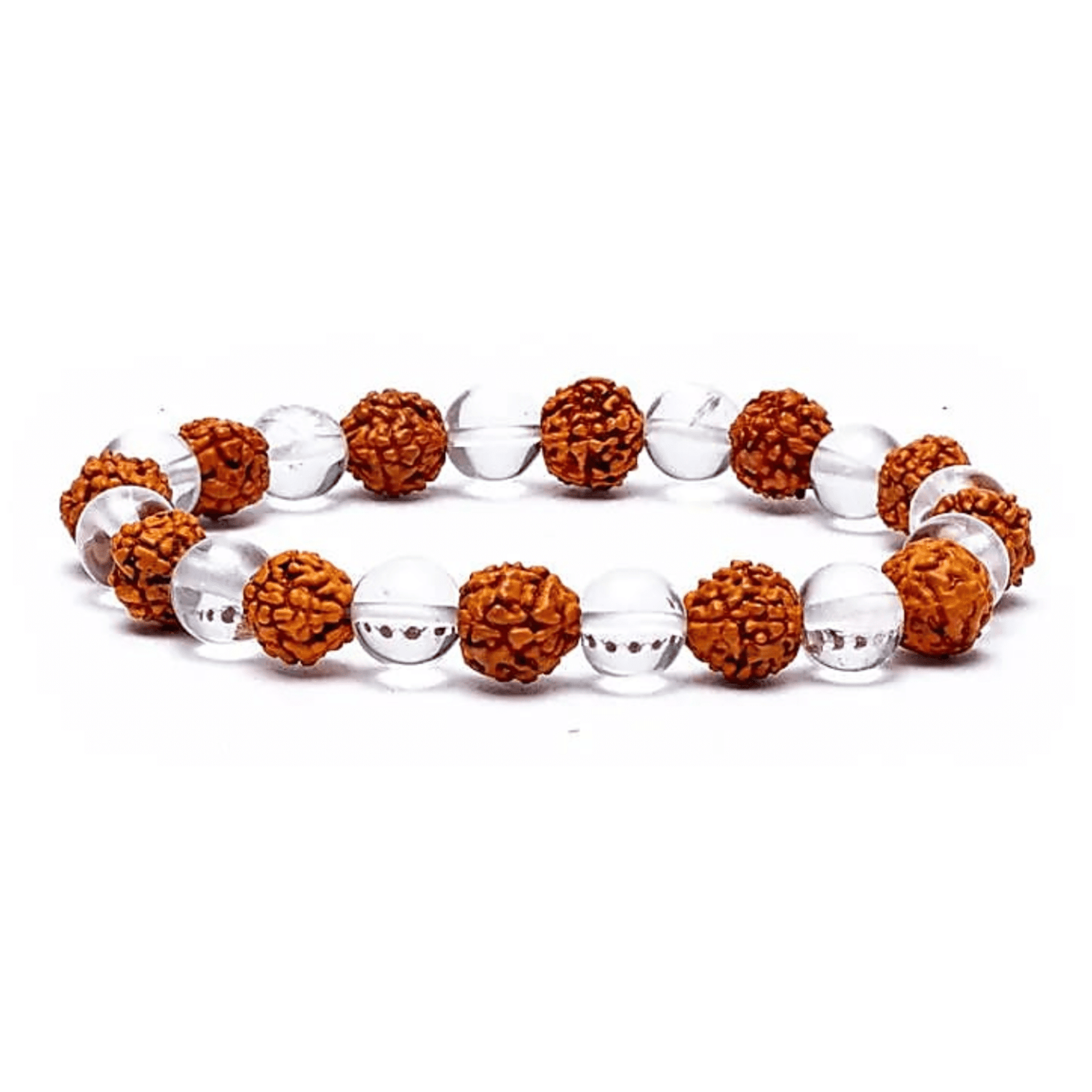 Armband Rudraksha/Bergkristall elastisch - aromazauberei