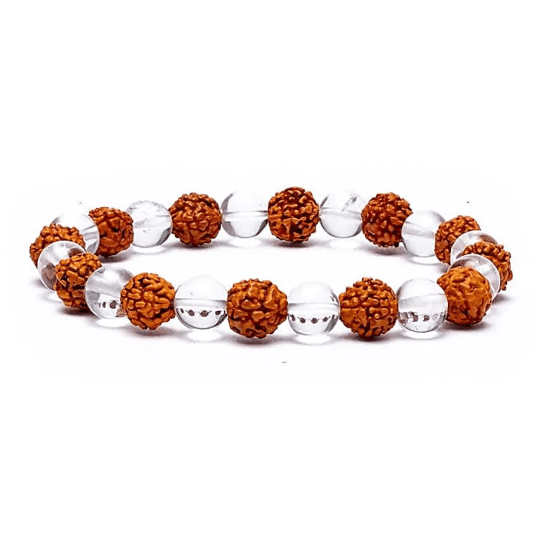 Armband Rudraksha/Bergkristall elastisch - aromazauberei