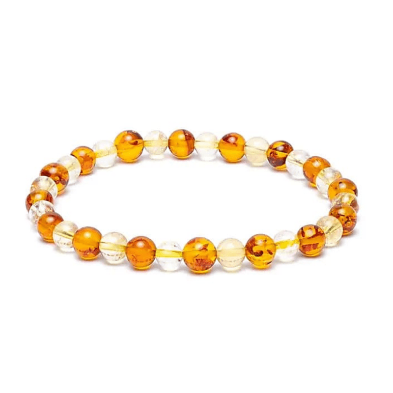 Bernstein & Citrin Armband – Warme Heilstein - Kombination - aromazauberei
