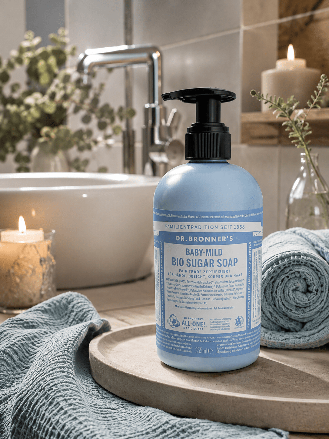 Dr. Bronner's Bio Sugar Soap Baby Mild Ohne Duftstoffe 355 ml - aromazauberei