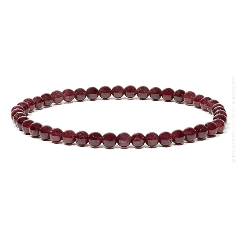 Granat Armband | Elastisch | ± 4 mm Perlen | Heilstein Schmuck - aromazauberei