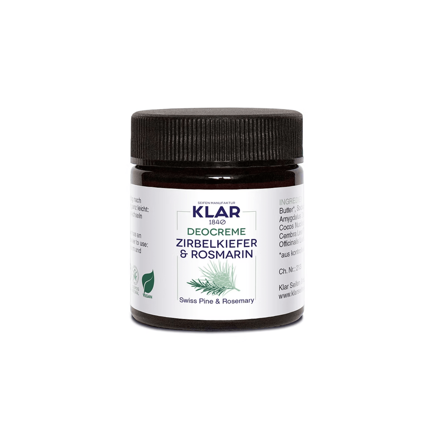 Klar's Deocreme Zirbelkiefer & Rosm. 30g - aromazauberei