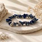 Lapislazuli Splitterarmband elastisch – Heilstein Schmuck Unikat - aromazauberei