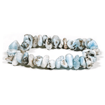 Larimar Splitterarmband | Elastisch | Seltener Heilstein | Karibik - aromazauberei
