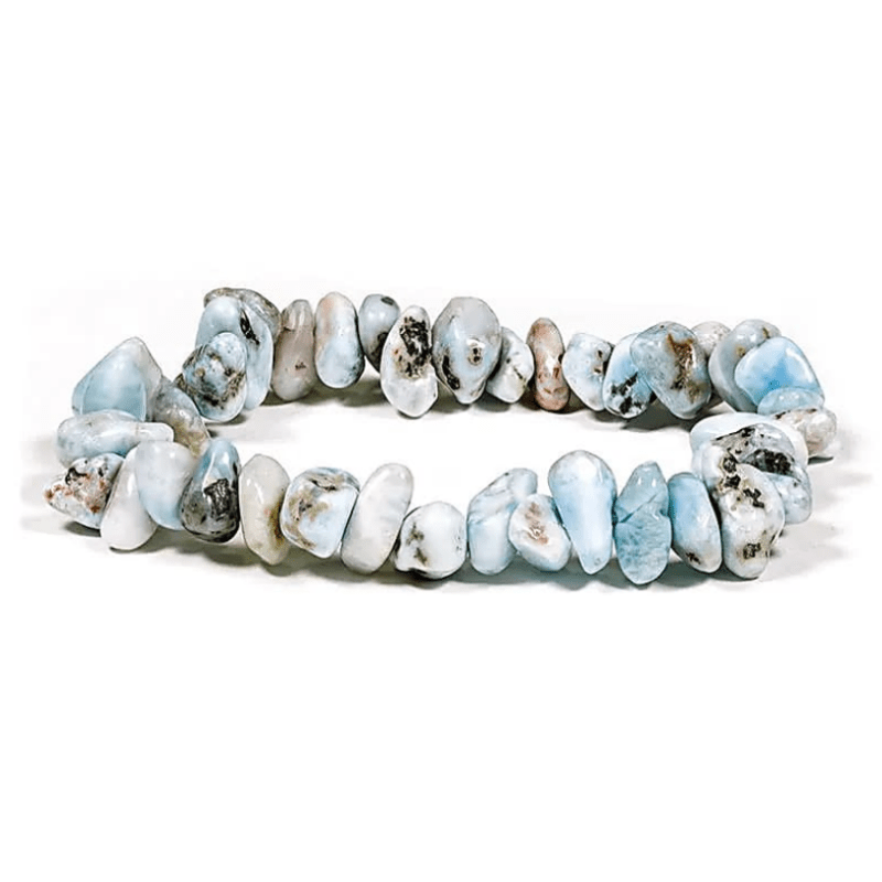 Larimar Splitterarmband | Elastisch | Seltener Heilstein | Karibik - aromazauberei