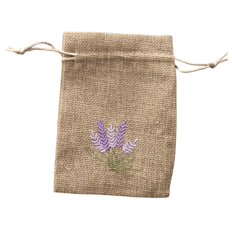 Leinen - Zugbeutel mit Lavendel - Stickerei – vielseitig & nachhaltig - aromazauberei
