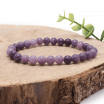 Lepidolith Armband – Kugelform, elastisch - aromazauberei