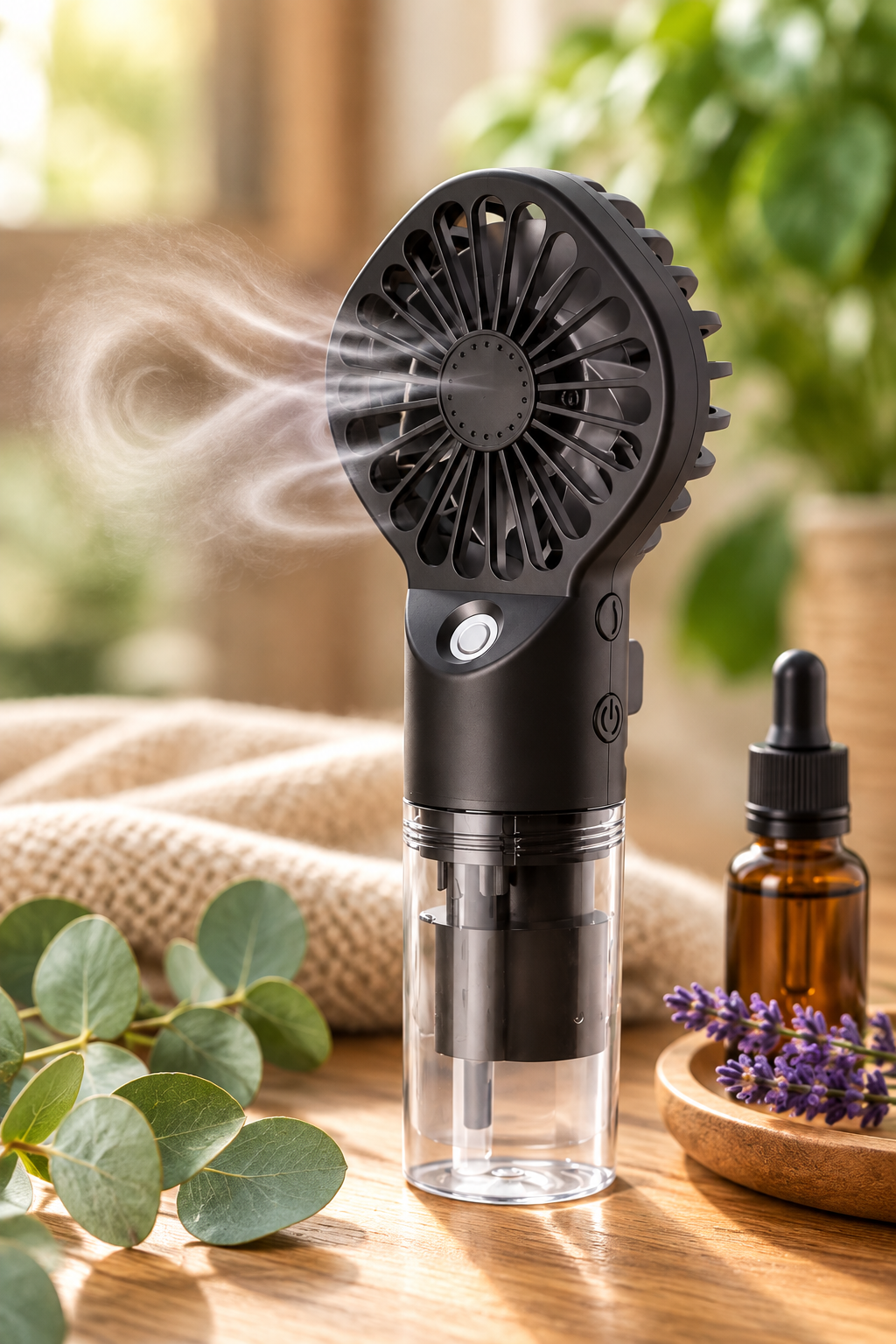 Mistral CoolBreeze – Tragbarer Nebelventilator mit Aromatherapie-Funktion - aromazauberei