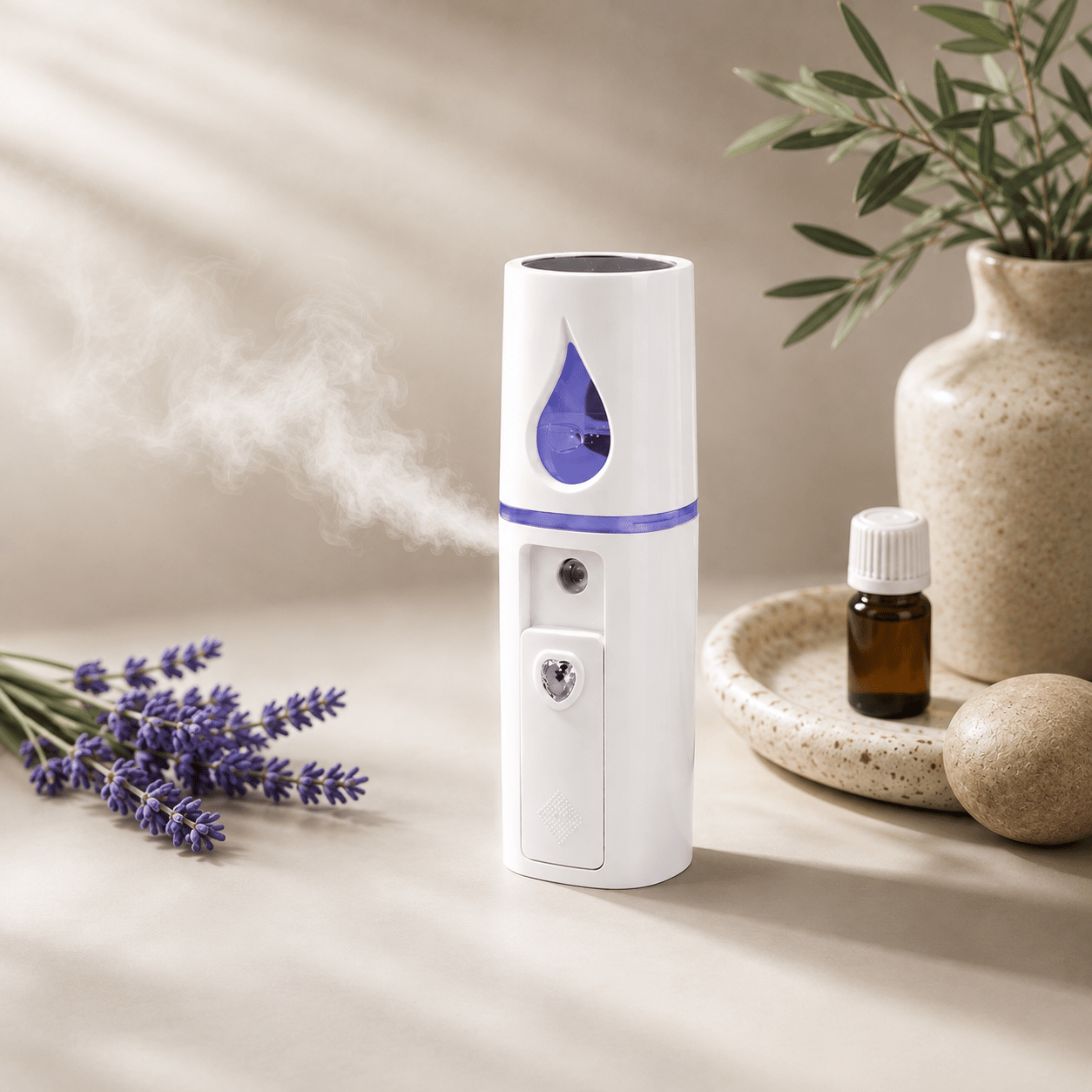 NANO Ultraschall Taschendiffuser – Mini Diffuser & Face Spa für unterwegs - aromazauberei