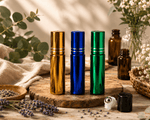Roll-on Flasche 5ml Metallic – Blau, Grün & Gold | aromazauberei - aromazauberei